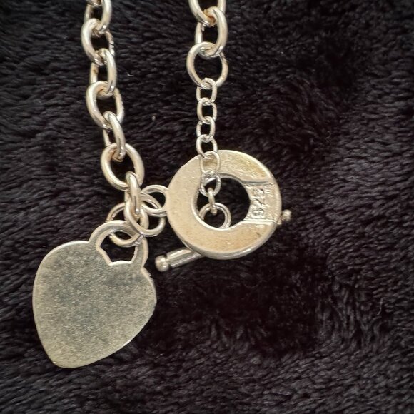 Tiffany & Co. Sterling Silver Heart Tag Toggle 18.5" Chain Necklace - Picture 12 of 13